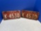 matching pair of 1960s license plates for US armed forces in Germany
