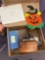 plastic popcorn Halloween art, Norman Rockwell prints etc