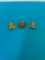 Three vintage Goodyear pins, marked 10  K, 3.9 DWT