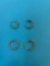 Two pair of gold earrings, marked 14  K, 1.5 DWT