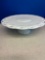 milk glass cake, pedestal stand