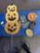 Halloween decoration, vintage pencil sharpener, Lamb shaped aluminum molds, vintage tins, etc.