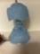 vintage light blue glass lady lamp
