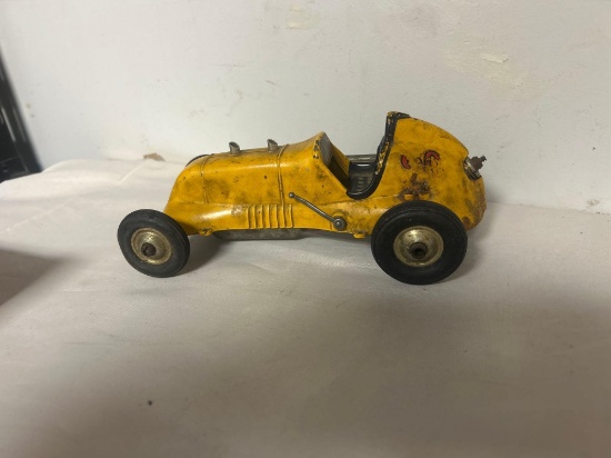Roy Cox thimble drome special gas powered tether car, yellow
