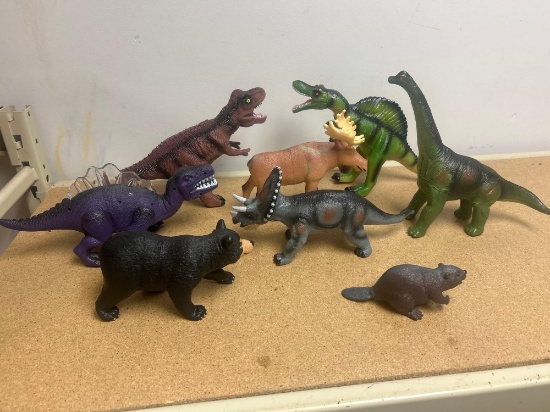 toy dinosaur and animals