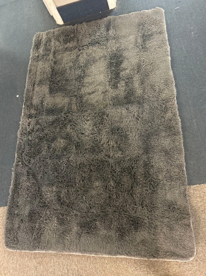 black soft area rug