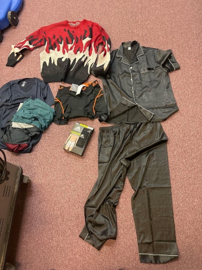 New Adidas mens underwear, pajama set, sweater, T-shirts, and more