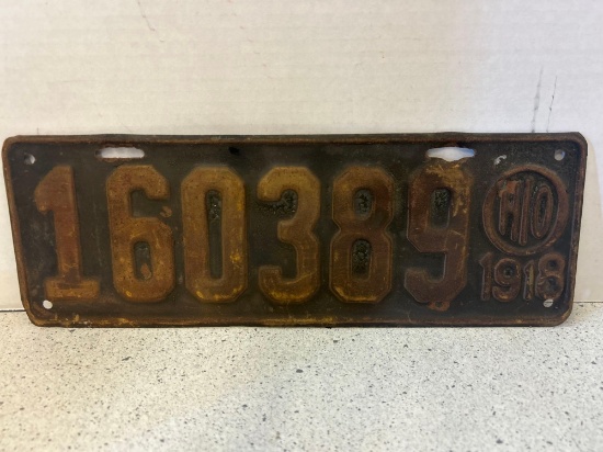 1918 Ohio automobile license plate