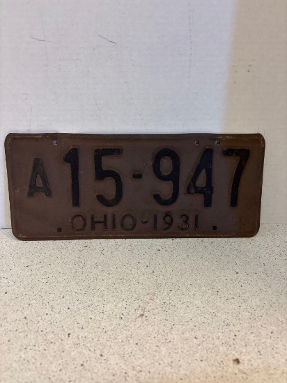 1931 Ohio license plate