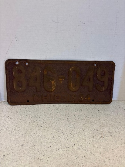 1934 Ohio license plate