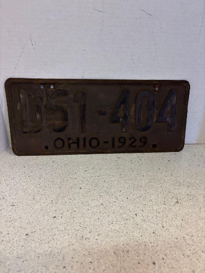 1929 Ohio license plate