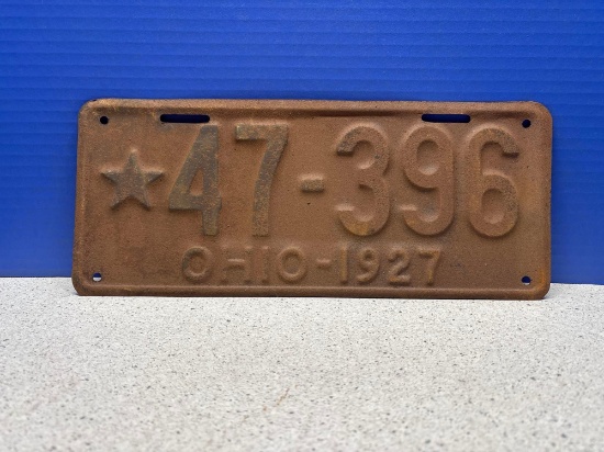 1927 Ohio license Plate