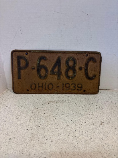 1939 Ohio license plate