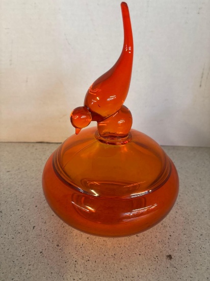 Mid-century Viking Amberina Glass candy dish