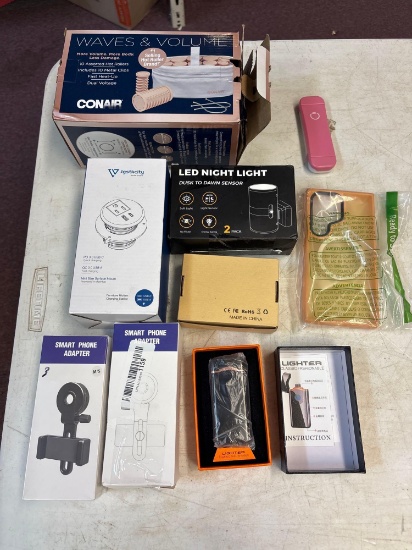 Hot rollers, LED nightlight, smartphone adapters, more