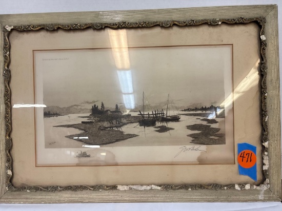 antique print framed
