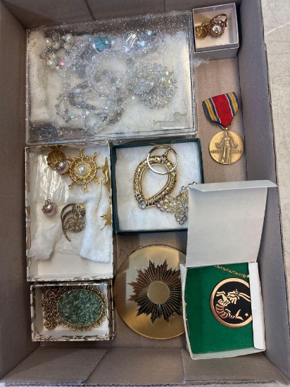 jewelry and World War II freedom medal