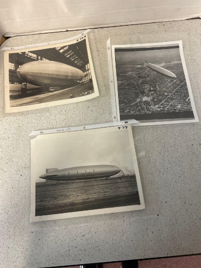 3 pictures of Akron and Los Angeles airship