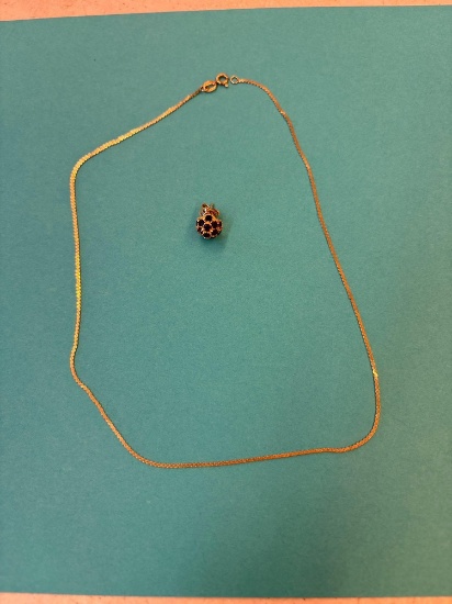 Chain and earring marked 14  K, 2.5 DWT
