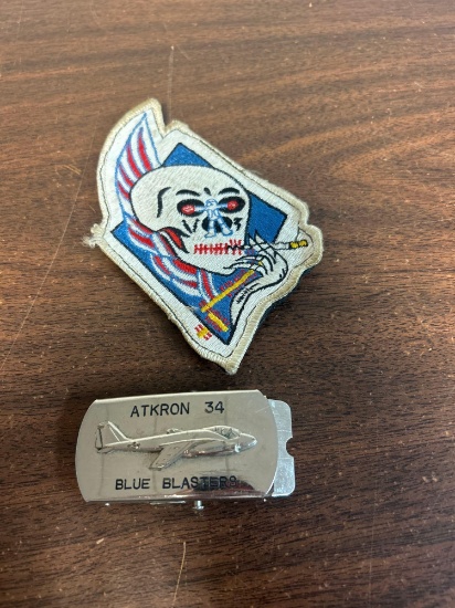 fighter squadron 34 U.S. Navy belt buckle and patch