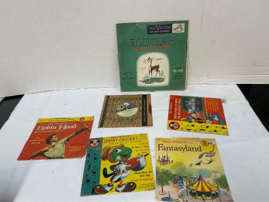 6 vintage childrens records