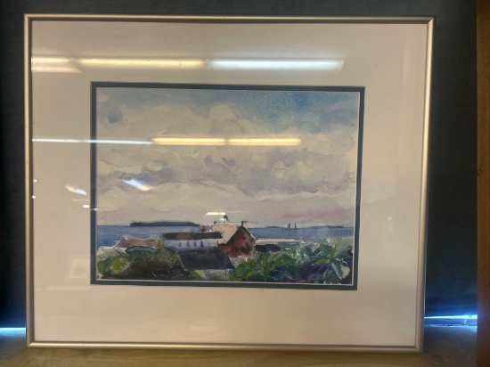 framed watercolor, Seascape artist