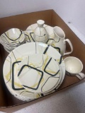 hand painted USA red wing dinner set