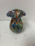 art glass vase with Murano look