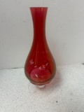 vintage cranberry glass footed wine bottle decanter