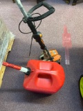 STIHL Weedwhacker, and gas can