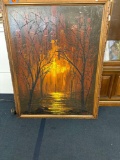 Mid-century textured artwork, Signed