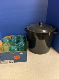 Ball canning jars, and a large canning stockpot