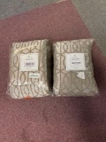 Two new curtain draperies sets, light khaki, 52 x 108 each pair
