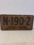 1936 Ohio license plate