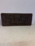 1929 Ohio license plate