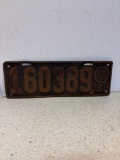1918 Ohio auto license plate