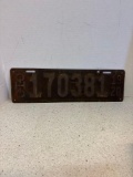 1920 Ohio license plate