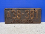 1932 Ohio license plate