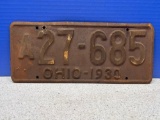 1930 Ohio license plate