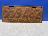 1923 Ohio license plate