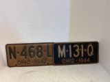 2 Ohio license plate, 1942 and 1944