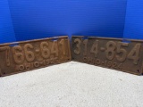 1924 and 1925 Ohio license plate plates