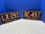 Two 1941 Ohio license plate