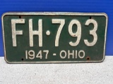 1946 and 1947 Ohio license plate plates