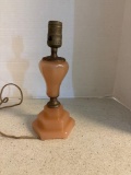 Vintage pink glass table lamp