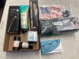 Aqua sonic toothbrush, reading glasses, heating pad, pressing comb