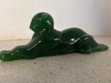 Imperial Lenox Glass, jade green panther or tiger