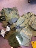 Military bags, jackets, pants, hat, etc.