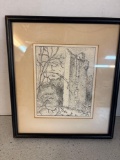 Framed lithograph