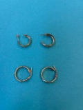 Two pair of gold earrings, marked 14  K, 1.5 DWT